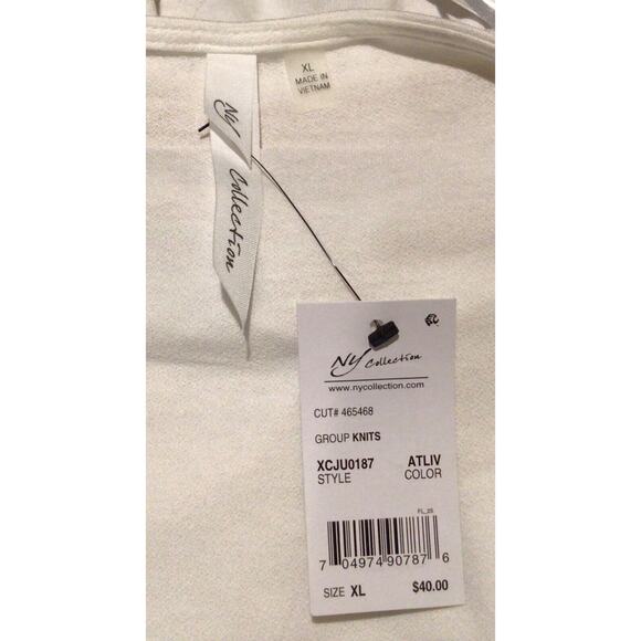 NY Collection Women's White Sleeveless Knit Blouse Size XL NWT Work Office Top - Picture 2 of 3